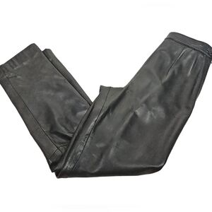 Preswick & Moore Black‎ Leather Straight Leg Pants Size 8 Women's O23